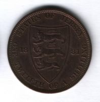 1/12 шиллинга 1881 года Джерси XF+