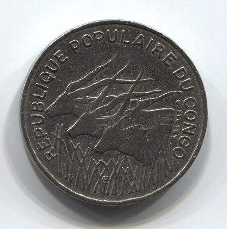 100 франков 1971 года Конго VF-
