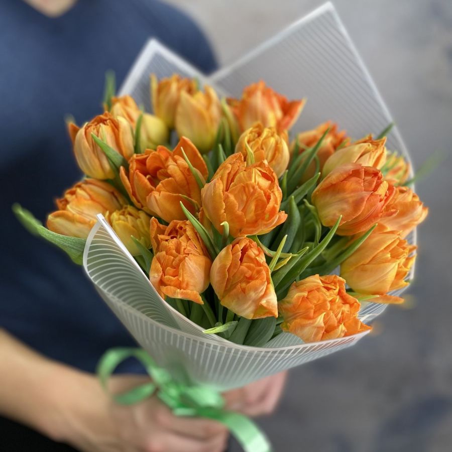Тюльпаны 19 шт (рыжие)