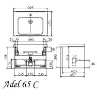 подвесная тумба Tessoro Adel 65C, схема