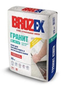 Клей для керамогранита и натурального камня KS 112 Brozex 25кг код:073316