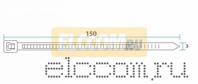 Хомут nylon 3.0 х 150 мм 100 шт черный REXANT