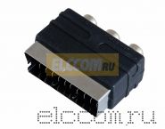 Переходник SCART- 3xRCA (тюльпан) гнезда (вход в ТВ) REXANT