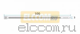 Хомут многоразовый 3.0 х 100 мм 100 шт белый СКМ-100 REXANT