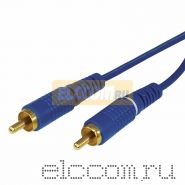 Шнур 2x2 RCA 1.5 м синий gold REXANT