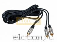 Шнур 3.5 Stereo Plug - 2RCA Plug 1.5М (GOLD) - металл REXANT