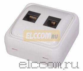 Комбинированная розетка накладная тел. + комп. RJ-11+RJ-45 (малая) REXANT