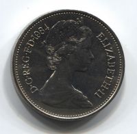 5 пенсов 1984 года Великобритания UNC