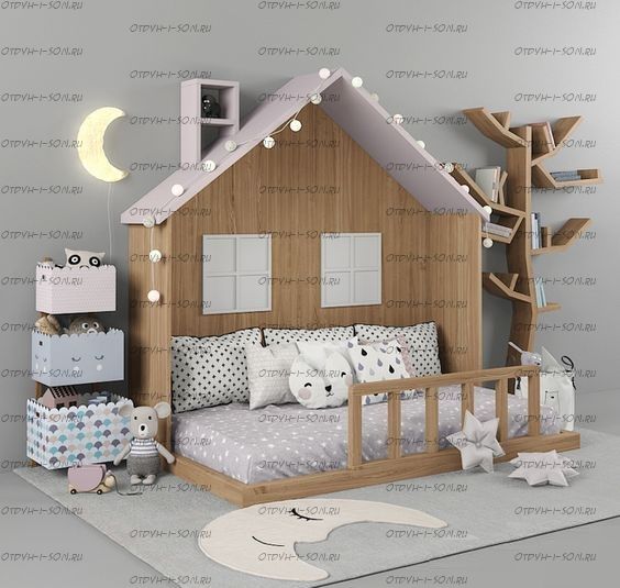 Кровать Домик для девочки Sunflower №IR5 (любые размеры)