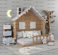 Кровать Домик для девочки Sunflower №IR5 (любые размеры)