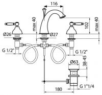 Смеситель для раковины Webert Dorian DO750101010 схема 4