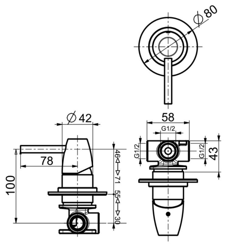 Смеситель для душа Webert Opera Moderna OE880101560 схема 2