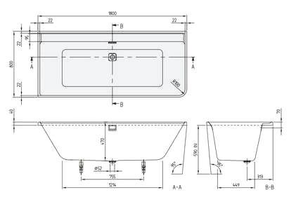 Ванна Villeroy&Boch Collaro UBA180COR9CBCVJ01 ФОТО