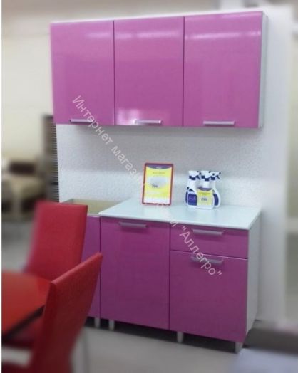 Кухонный гарнитур "Блёстки Сирень" 1500 мм