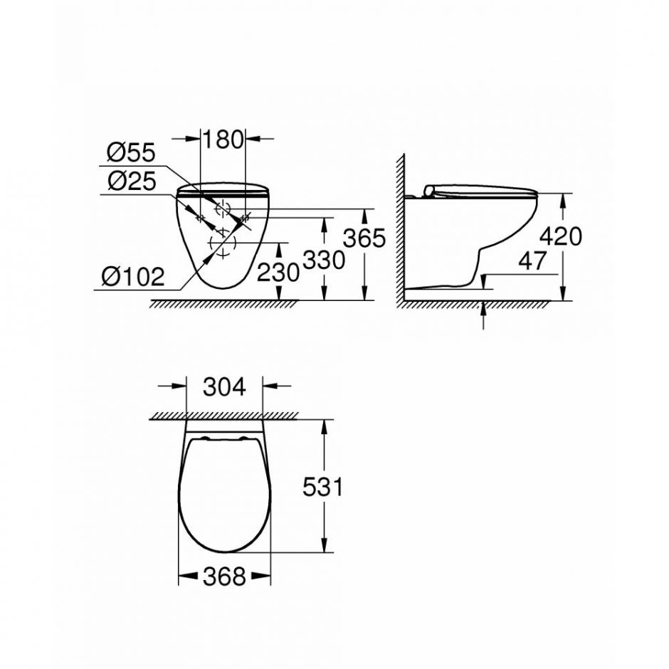 Grohe Bau Ceramic подвесной унитаз 39351000 ФОТО