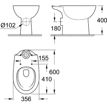 Grohe Bau Ceramic напольный пристенный унитаз 39349000 ФОТО