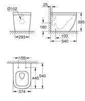 Пристенный унитаз со скрытым бачком Grohe Euro Ceramic 39339000 схема 2