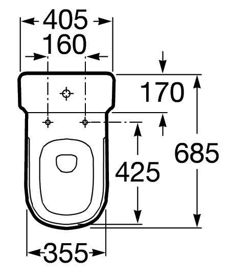 Унитаз Roca Dama напольный 7.3423.2.000.1/7.3415.1.700.0 схема 4