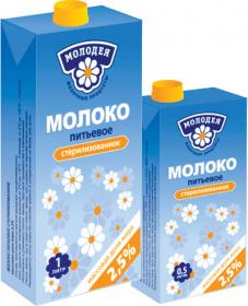 Молоко "Молодея" 2,5% 1л