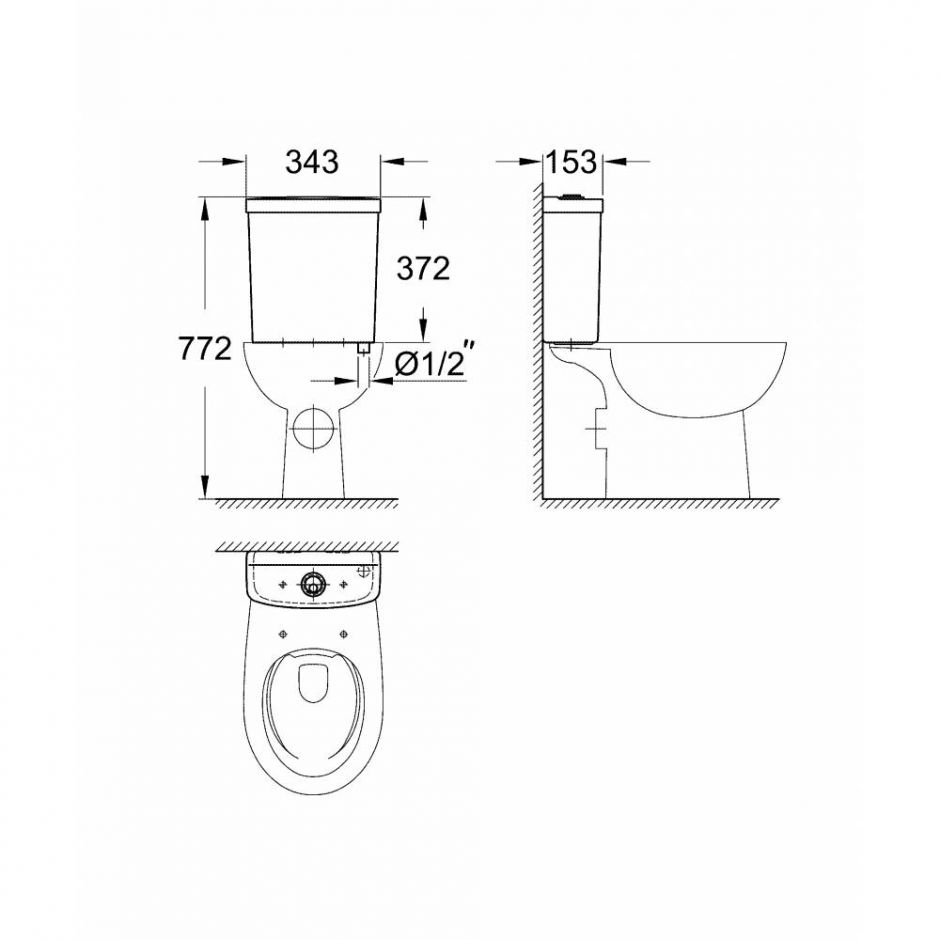 Grohe Bau Ceramic фарфоровый бачок для унитаза 39436000 ФОТО