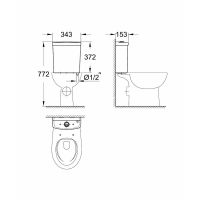 Grohe Bau Ceramic фарфоровый бачок для унитаза 39436000 схема 2