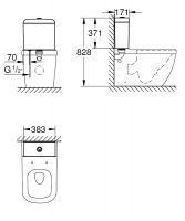 Grohe Euro Ceramic скрытый бачок для унитаза 92248200 схема 3