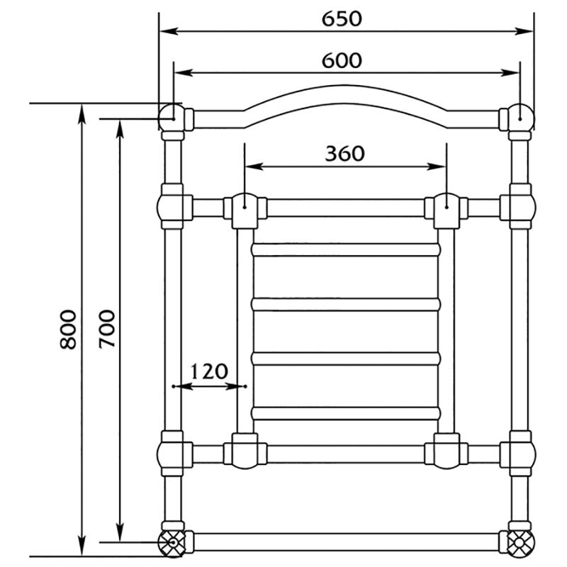 Бытовой водяной полотенцесушитель для ванной лесенка Migliore Edward ML.EDW-HY.600.br 60x77,5 ФОТО