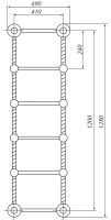 Полотенцесушитель лесенка Migliore Edera ML.EDR-EL.110.bR 45x123 схема 2