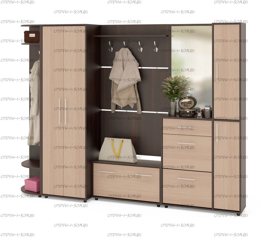 Прихожая Сокол ШС-1+ШО-1+ВШ-3.1+ТП-3+ТП-4+ПЗ-4 (281х43х209)