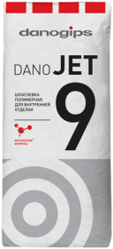 Шпатлевка Полимерная 25кг Danogips Dano Jet 9 для Внутренней Отделки, Белая