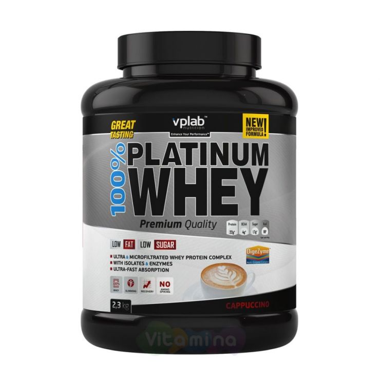 VPLab Сывороточный протеин 100% Platinum Whey, 2300 гр
