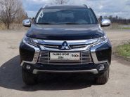 Решетка в передний бампер, сталь ф 12мм для Mitsubishi Pajero Sport 3