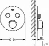 Смеситель Grohe Grohtherm SmartControl для ванны и душа 29145000 схема 2