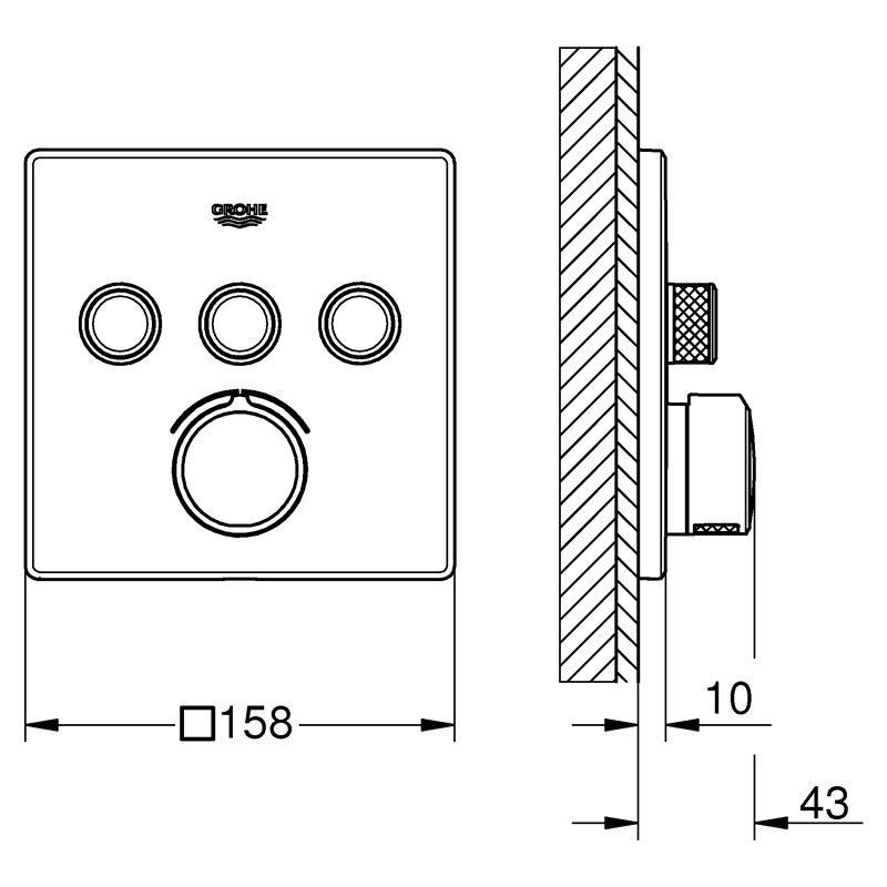 Смеситель Grohe Grohtherm SmartControl для ванны и душа 29149000 схема 4