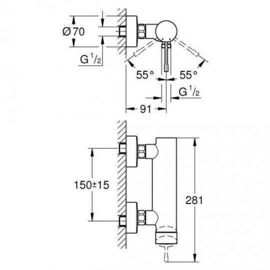 Смеситель Grohe Essence New для душа 33636001 ФОТО