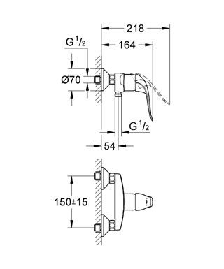 Смеситель Grohe Euroeco Speсial для душа 32780000 ФОТО