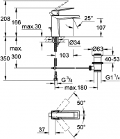 Смеситель Grohe Allure Brilliant для раковины 23029000 схема 5