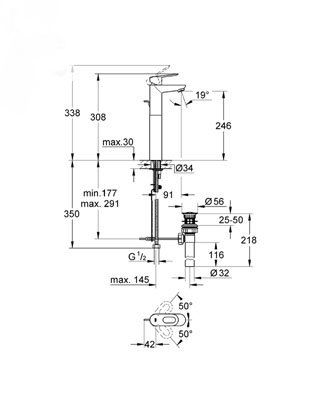 Смеситель Grohe Bauloop для раковины 32856000 ФОТО