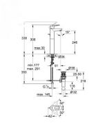 Смеситель Grohe Bauloop для раковины 32856000 схема 2