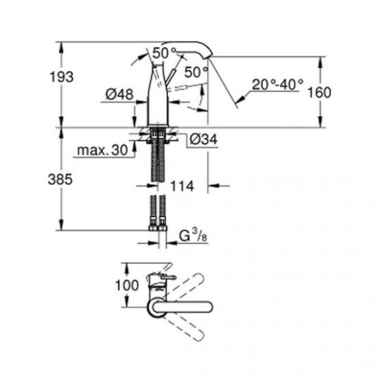 Смеситель Grohe Essence для раковины 23463001 ФОТО