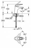 Смеситель Grohe Eurostyle для раковины 32468003 схема 3