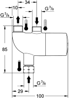 Смеситель Grohe Grohtherm для раковины 34487000 схема 2