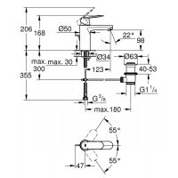 Смеситель Grohe Eurosmart Cosmopolitan для раковины 23325KW0 схема 2