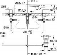 Смеситель Grohe Eurostyle Cosmopolitan для раковины 20208002 схема 3