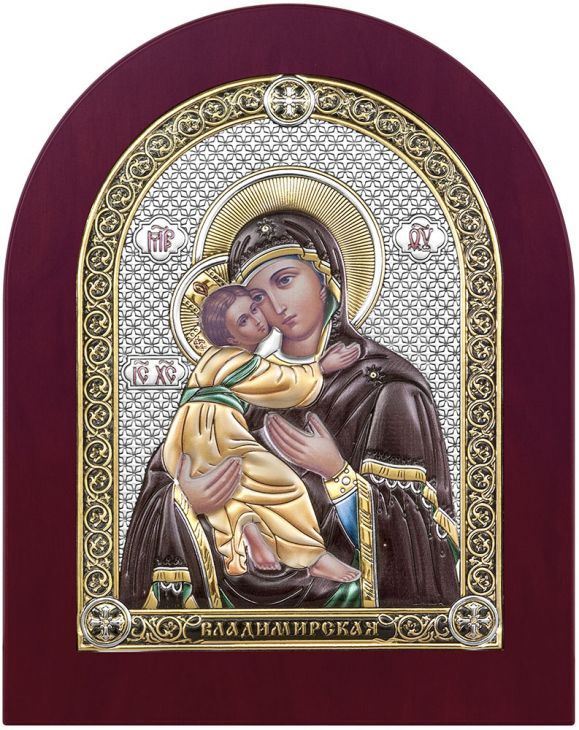 Серебряная Владимирская икона Божией Матери (Италия)