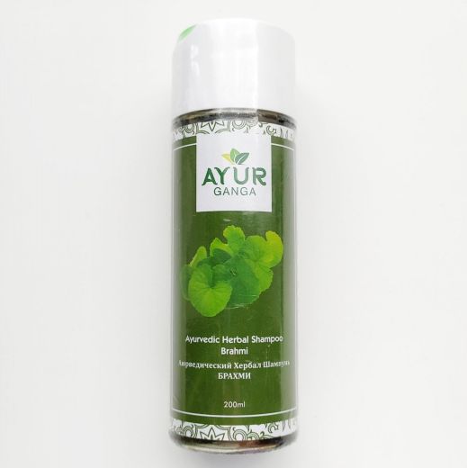 Шампунь аюрведический травяной Брахми | Ayurvedic Herbal Shampoo Brahmi | 200 мл | AyurGanga