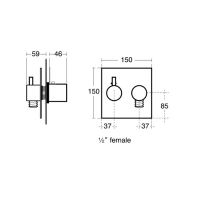 Смеситель Jado Geometry для душа F1337AA схема 2