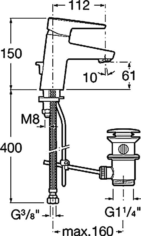 Смеситель Roca Esmai для раковины 7.5A30.3.1C0.0 схема 2