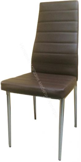 Стул "F-261-3"  Чёрный кожзам/Хром