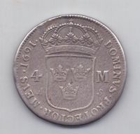 4 марки 1691 года Карл XI Швеция